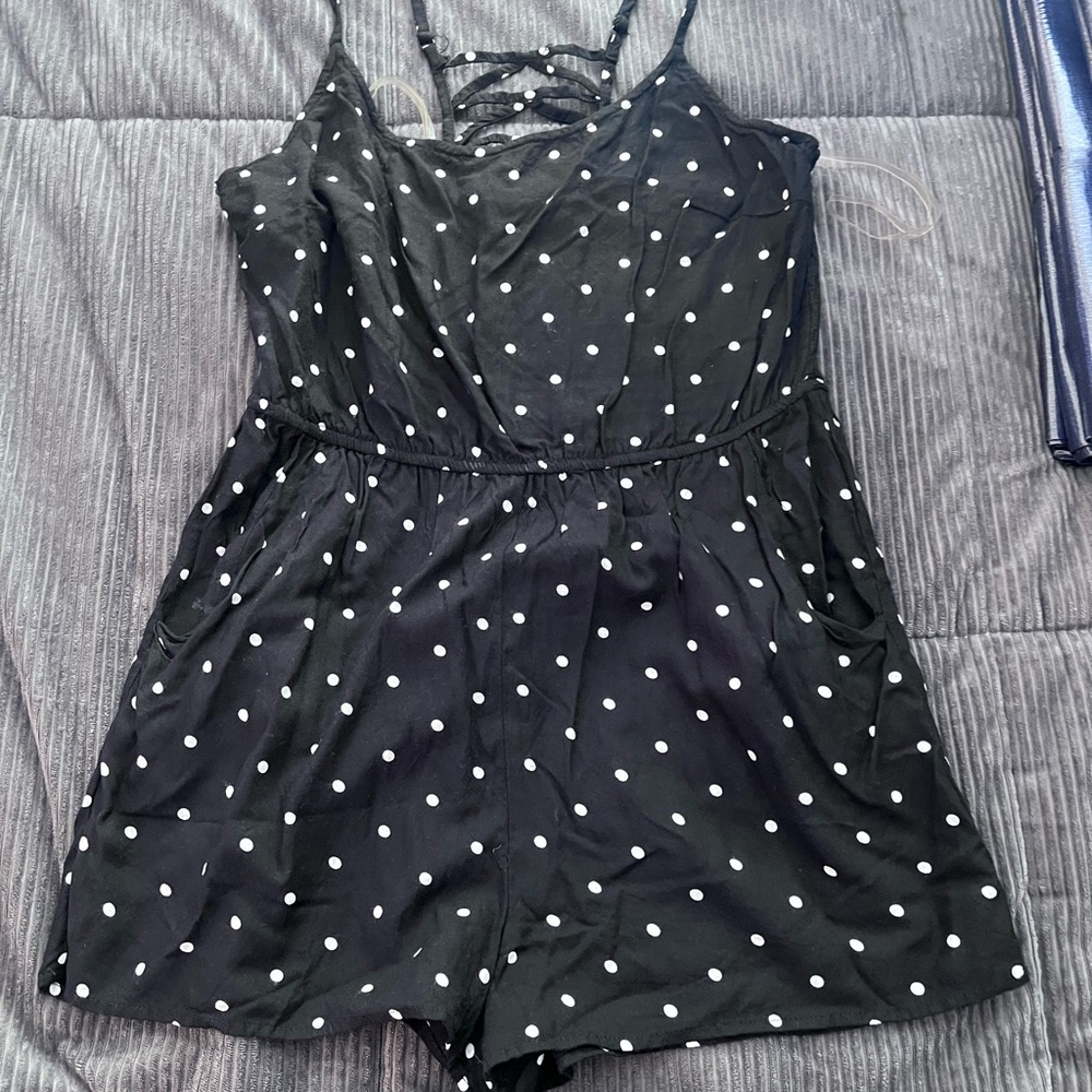 Black Polka Dot Romper